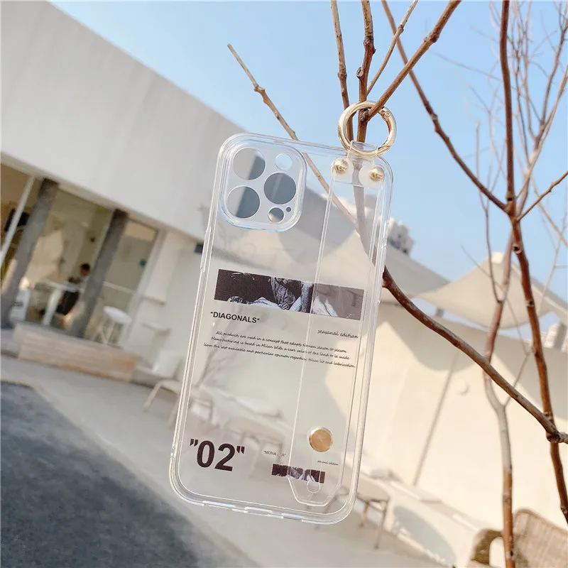 

Street art Mona Lisa luxury holder wrist bracket fashion case for iPhone 13 12 Pro Max 11 X XS Max 7 8 plus clear label cover