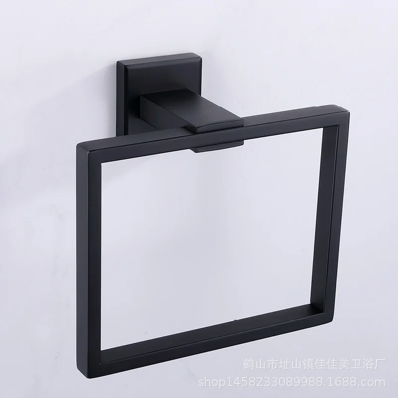 

304 Stainless Steel Towel Ring Bathroom Hardware Batnroom Tool Black Towel Rod Black Square Towel Rod