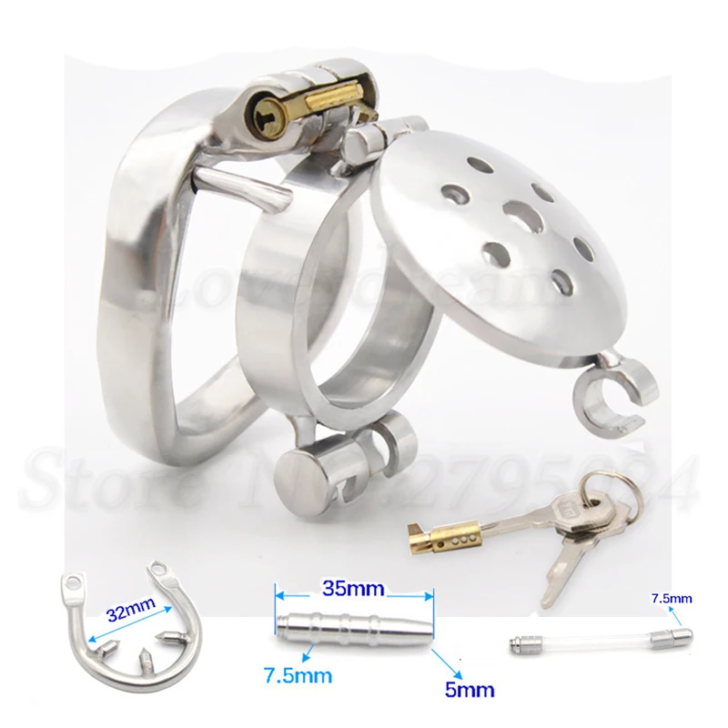 Кольцо на пенис из нержавеющей стали Мужская клетка верности катетер анти офф