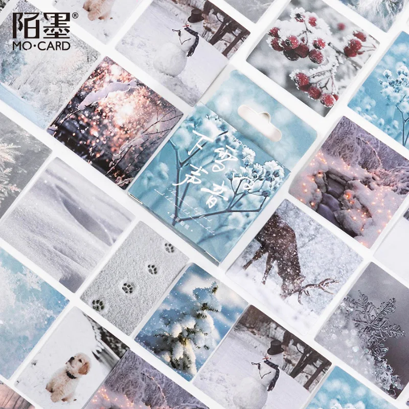 

46pcs Journaling Sticker Kawaii Washi Sticker Snow Scenery Sticker For Scrapbooking Planner Diary Albums Notebook Letter Journal