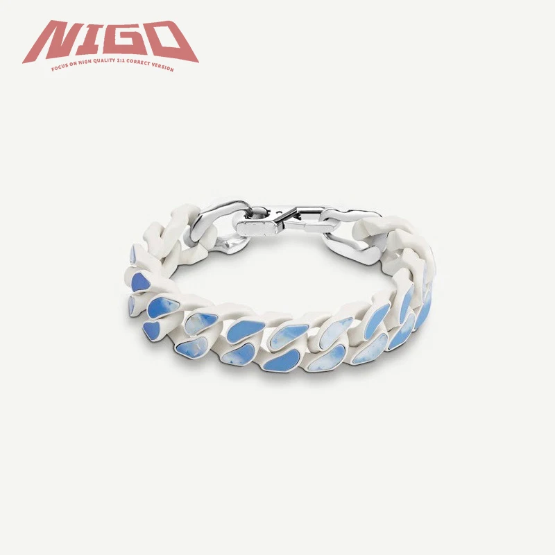 

Винтажный металлический кожаный браслет Reverso с моноцепью NIGO Ms 21ss # nigo19