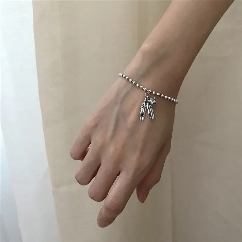 RUIYI реальные 925 пробы серебряные серьги для женщин модная цепочка с бусинами