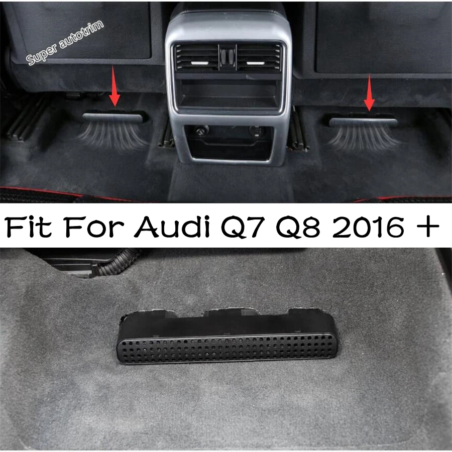 Car Seat Under Floor Air Conditioning AC Outlet Vent Dust Plug Grille Protective Cover Trim Accessories For Audi Q7 Q8 2016-2020