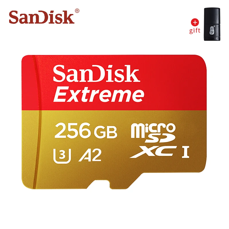 256 ГБ Оригинальная карта памяти SanDisk, 256 ГБ, 128 ГБ, экстремальная Micro SD карта A2 A1 V30 U3, флеш-карты, 64 ГБ, 32 ГБ, TF карта, 128 ГБ, память Microsd - Емкость: 256 ГБ