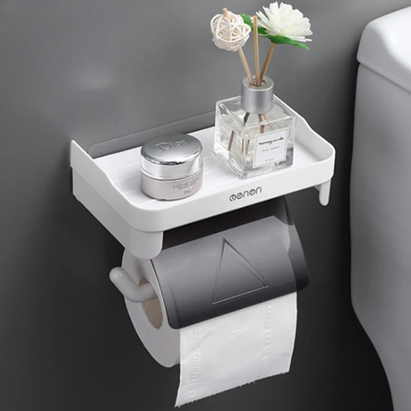 Creative Toilet Paper Roll Holder Shelf for Phone to Toilet Multi-function 3 Colors Phone Holder Stand Bathroom Accessories