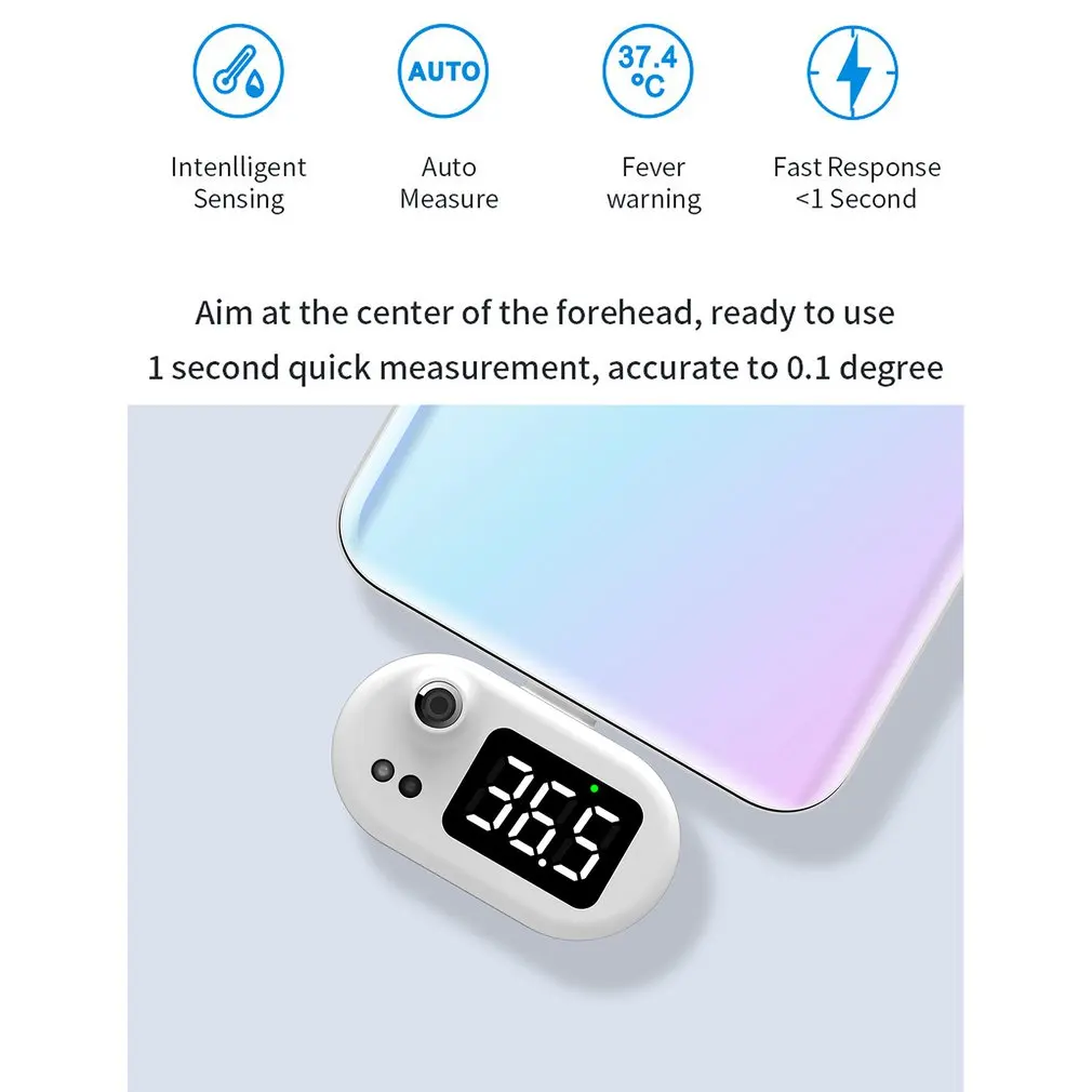 

Mini USB Thermometer Mobile Phone Digital Thermometer With LED Display Non-contact Infrared Temperature Sensor Type-C Hygrometer