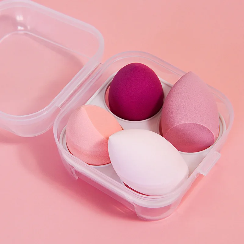 

4pcs Women Make Up Accessories Makeup Blender Puff Sponge Foundation Powder Purple Sponge Beauty Tools for Wet or Dry Using