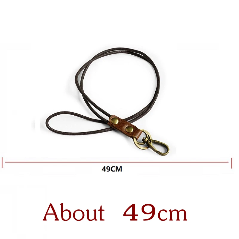 49 CM Wholesale Key Holder keychain Rope Retro Leather Key Chain Neck Rope Card Pack Parts 49cm 23cm 15cm Durable Portable Cheap K19 - Цвет: 49 CM