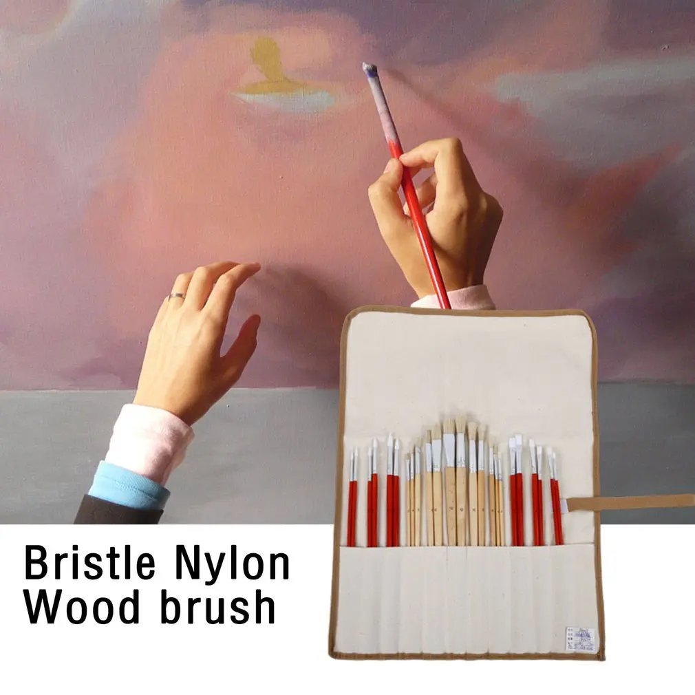 

Nylon Wool Water Powder Acrylic Brush Painting Bag Set For Fine Arts Sketch Drawing Tool Painting Tools