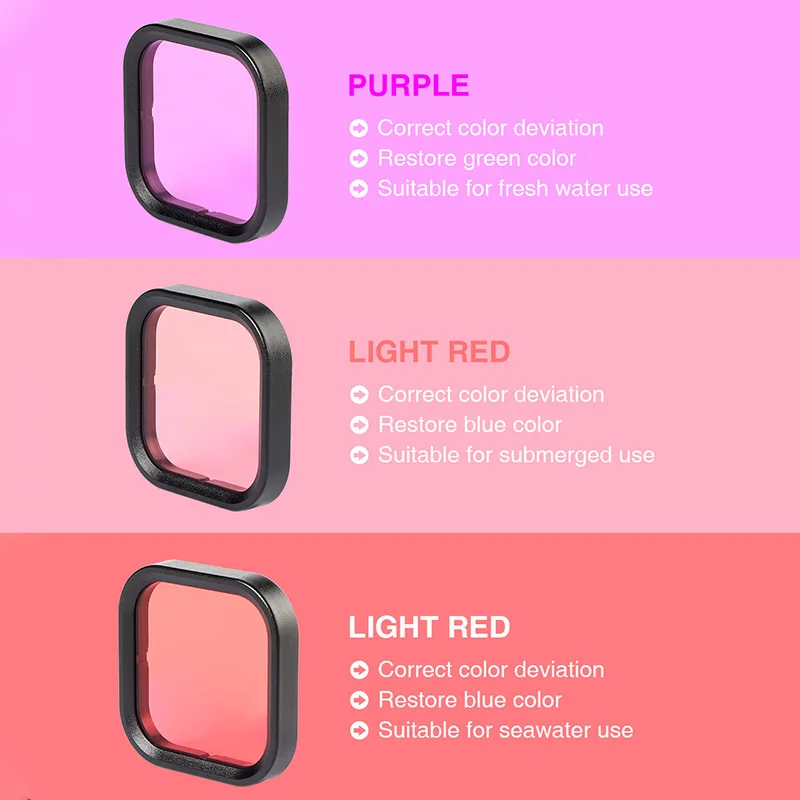 Набор цветных фильтров для камеры фильтр дайвинга красный пурпурный объектив