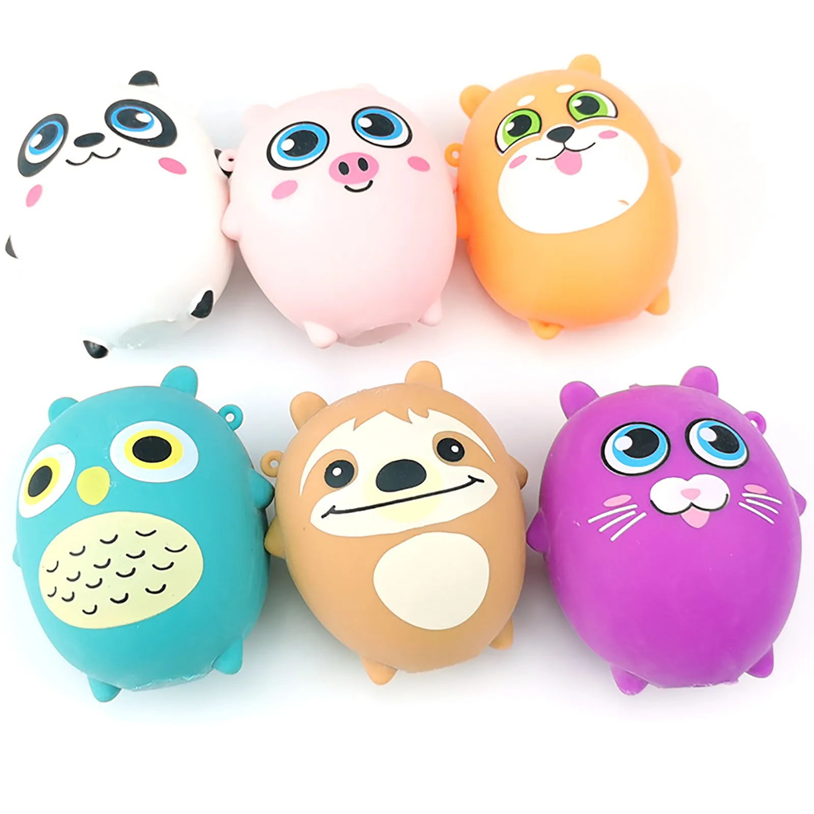 

Kawaii Fidget Toys Decompression Cartoon Cute Animal Slow Rebounds Squeezes TPR Flour Ball 2021 Stress Relief Toys For Children