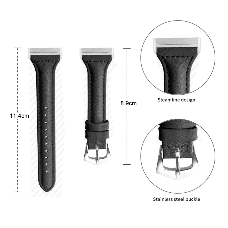 

Universal Replacement PU Leather Wrist Sport Strap Belt Watch Band for -Fitbit Versa 3 Sense Bracelet Watch Accessory