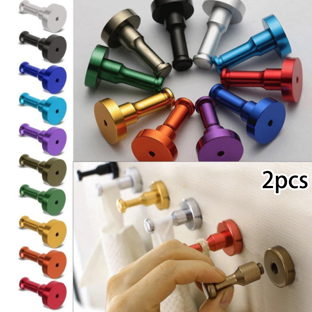 

Multi Color Wall Bathroom Kitchen Mounted Holder Towel Hanger Rack Aluminum Hook Fixing Screws Included