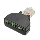 Штекер RJ45 Ethernet на 8-контактный концевой разъем AV, конвертер, винтовой адаптер, сетевой штекер для камеры видеонаблюдения, разъемы