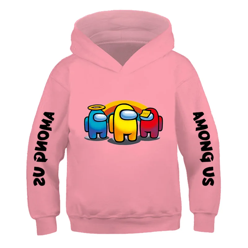 

3-14Years Among Boys Hoodies Impostor 100% Cotton Streetwear New Video Game kids Sweatshirt Girls Among Children Hoodie