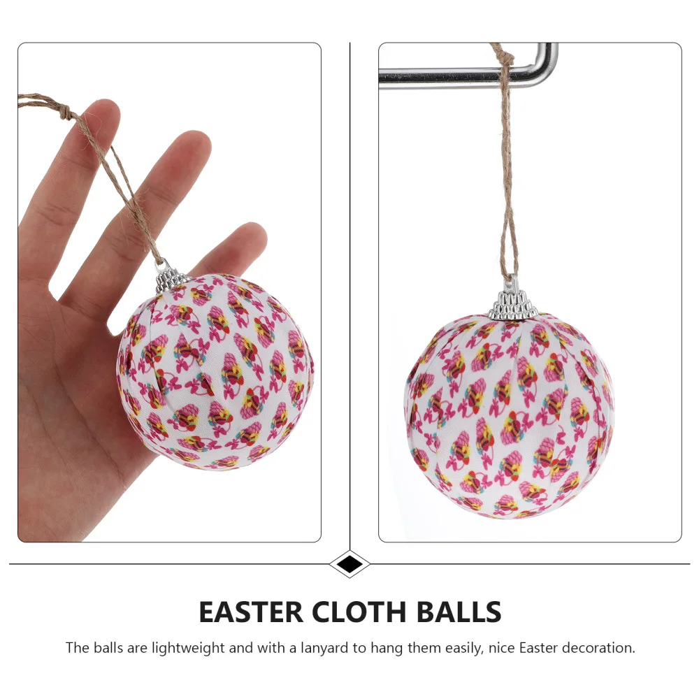 

12Pcs Easter Festival Cloth Balls Party Hanging Balls Photo Props (Basket)