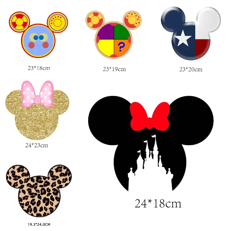 

Cute Mouse Head Patches Iron on Transfers for Clothing Merrry Christmas Thermo Stickers on Clothes Heat Transfer Appliques Decor