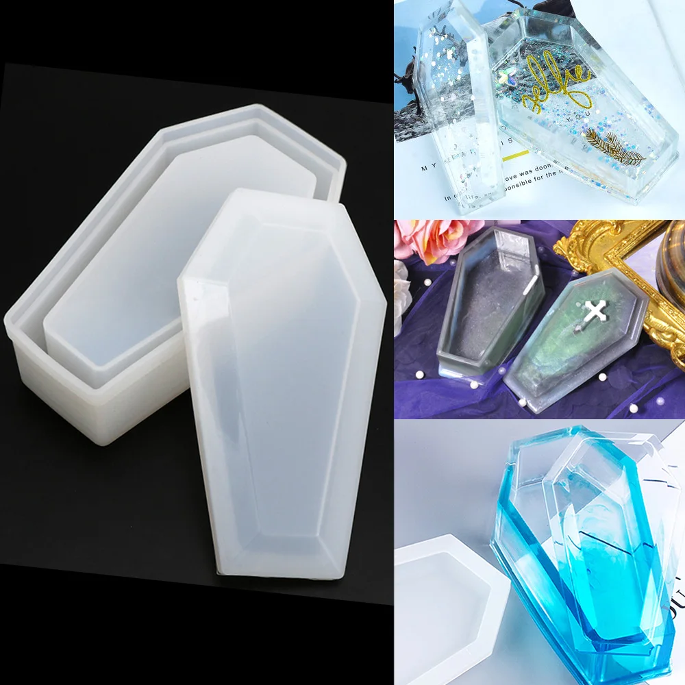 Ящик для хранения гроба Diy ящик зомби темная форма кристалл смола зеркало вампир