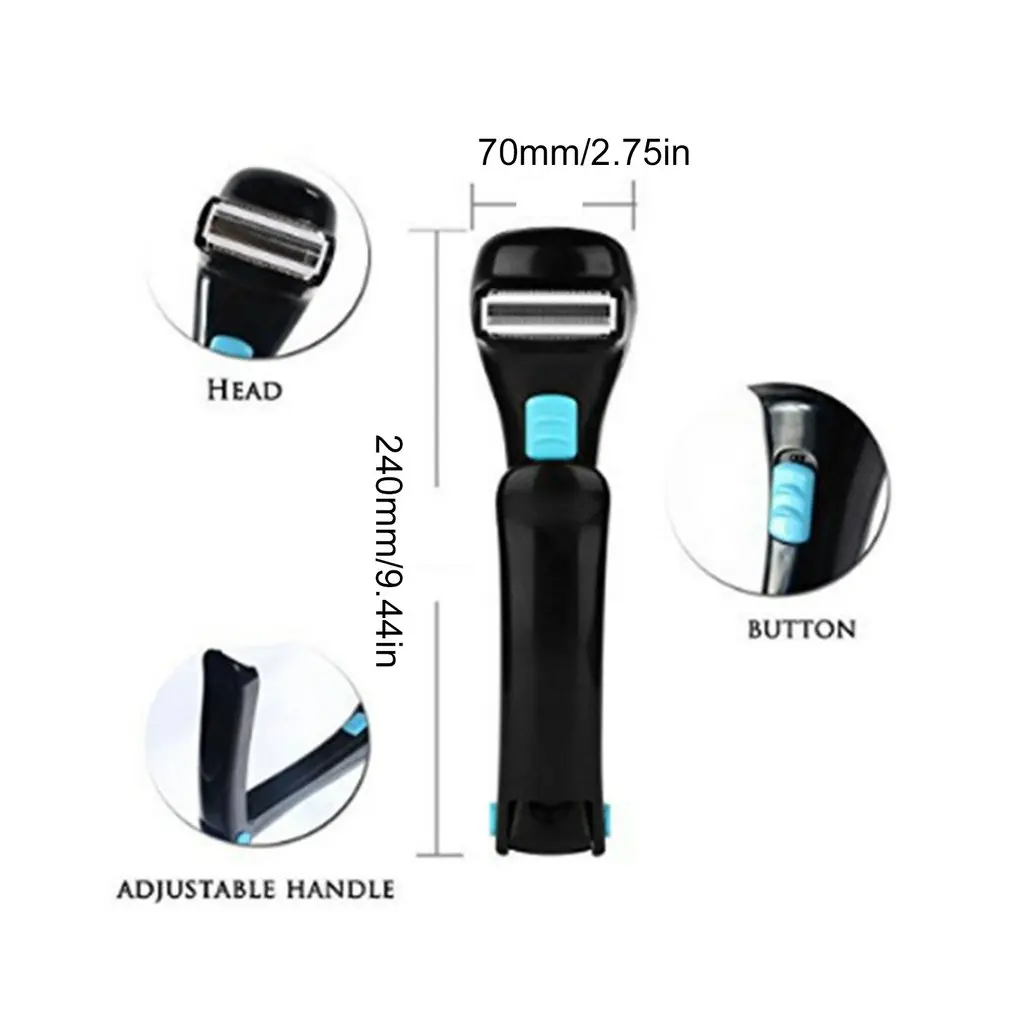 

Multifunctional Electric Men's Back Hair Razor And Body Trimmer Foldable Long Handle Back Electric Shaver