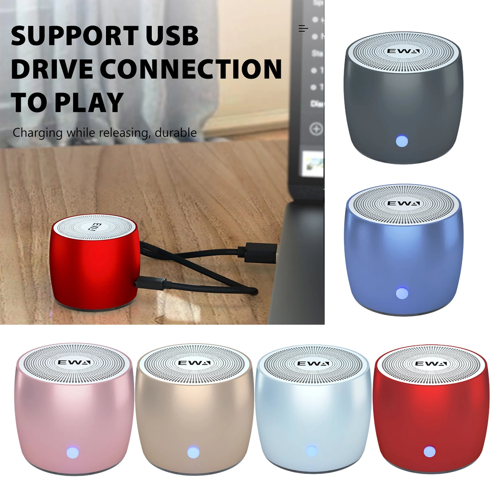 

Портативный мини-динамик Bluetooth с улучшенными басами для iPhone, iPad,Nexus, ноутбуков и многого другого для дома, походов и многого другого