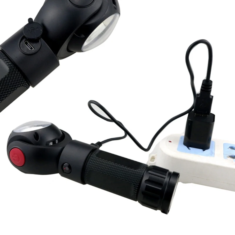 

2021 New Multifunctional 360 Rotating COB Work Light Torch Rechargeable LED Flashlight