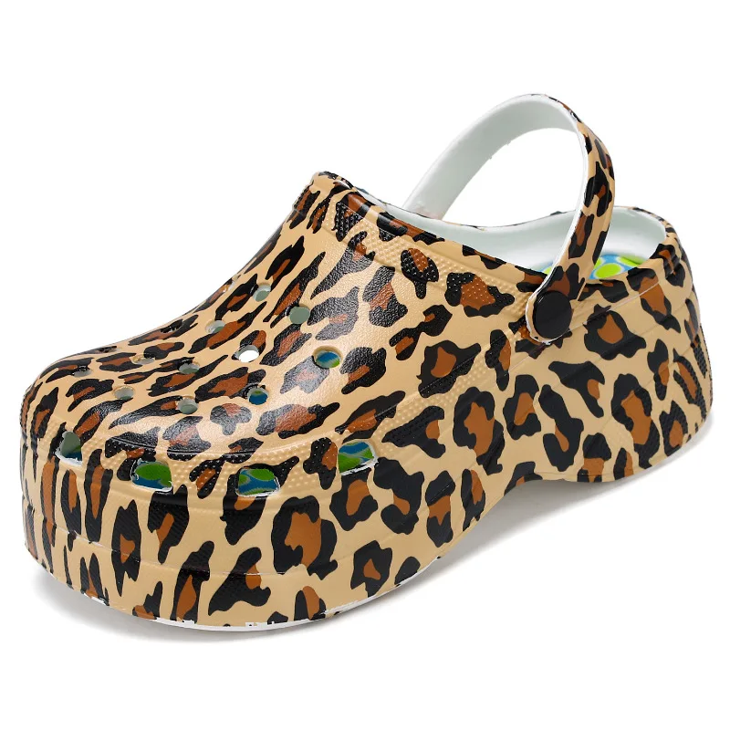 

2021 Autumn New Woman Shoes Hole Slippers High Heel Sandals Fashion Outdoor Beach Shoes Zapatos Mujer