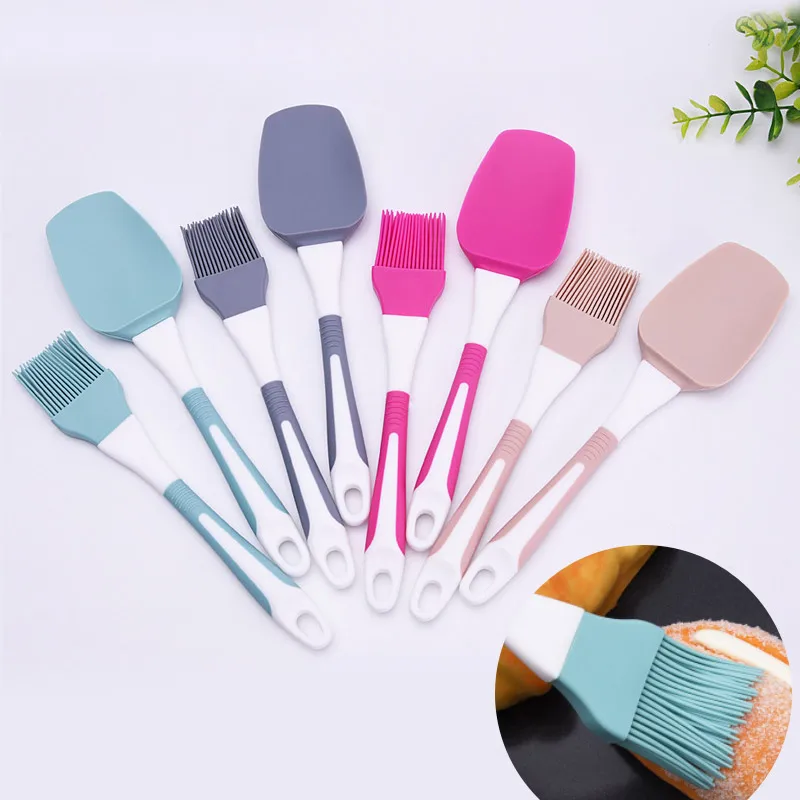 

2pcs/set Baking Scraper Cake Spatula Butter Spatula Baking Tools for Cake Bread Butter Basting BBQ Brushes Cake Decorating Tools