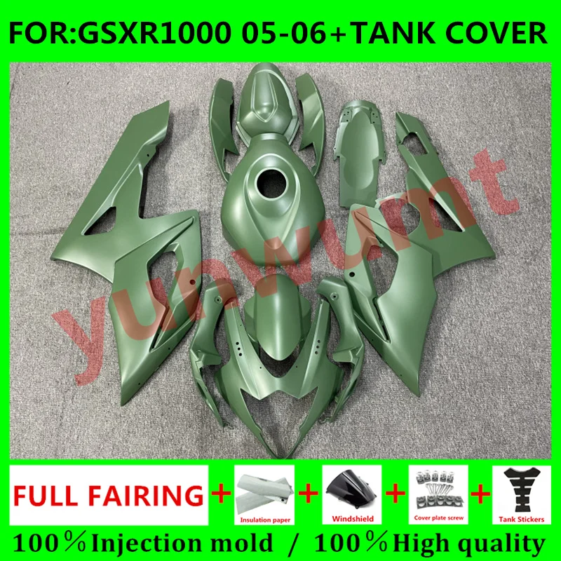 

Motorcycles ABS Fairing + tank cover Kit for Suzuki GSXR1000 2005 2006 K5 GSXR 1000 05 Plastic Fairings GSX-R1000 06 set green