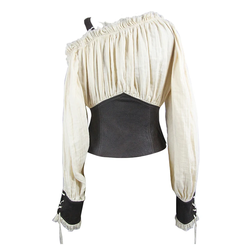 Модная женская пикантная Готическая рубашка Devil с открытыми плечами Лоскутная