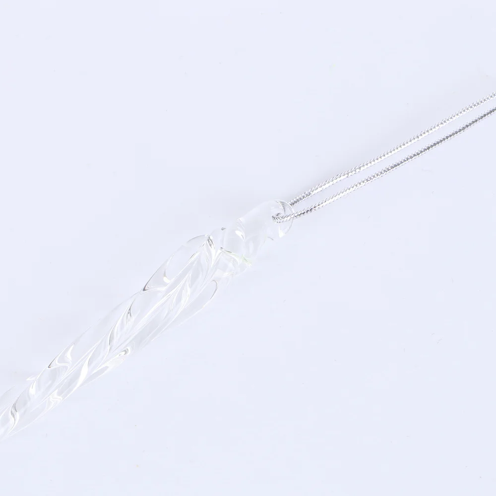 

10pcs Clear Glass Pendant Transparent Icicle Pendant Christmas Tree Hanging Decoration DIY Accessory for Party Wedding Gift