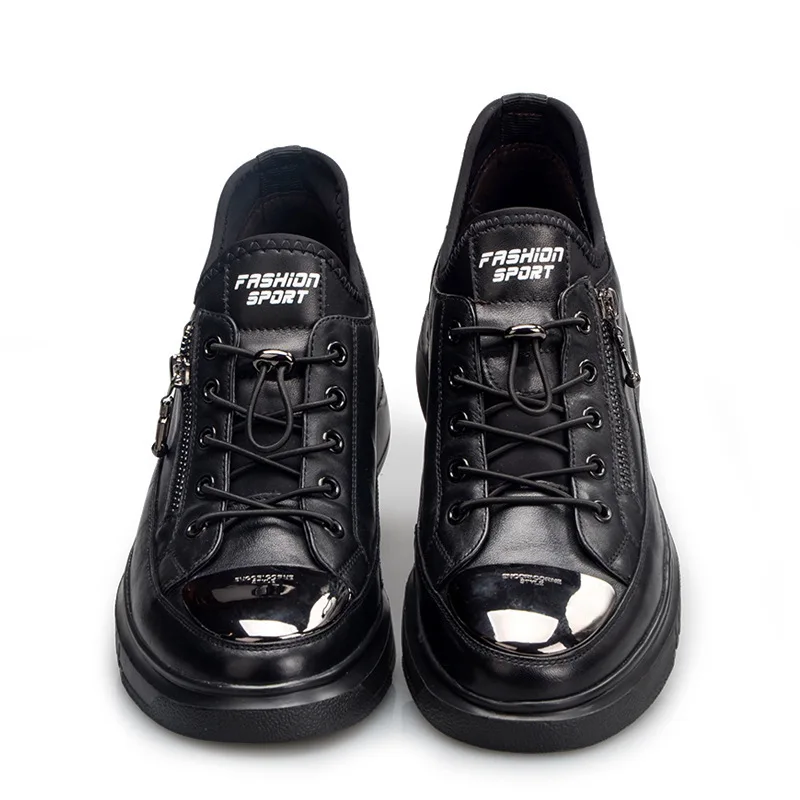 Мужские повседневные туфли из натуральной воловьей кожи на шнуровке с