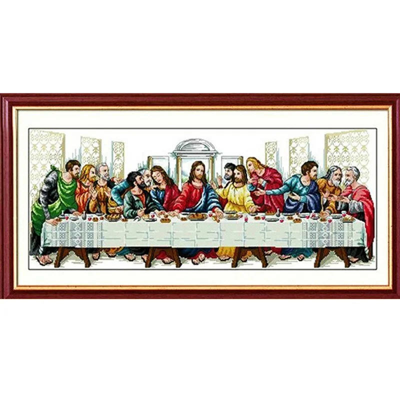

The Last Supper Jesus Cross Stitch Kit DIY Stamped Embroidery Wall Decoration Living Room Home Art Handmade Needlework Silk