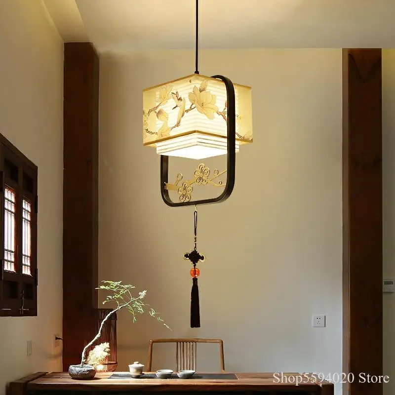 New Chinese Pendant Lamp Single-ended Creative Bedside Lights Bar Concise Hallway Dining Room Hanging Zen Light Fixtures | Лампы и