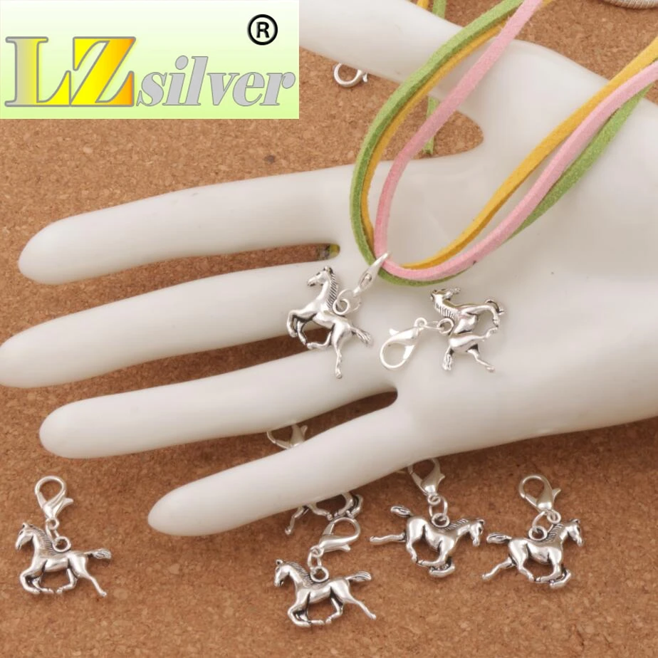 Horse Animal Clasp European Lobster Trigger Clip On Charm Beads 18.8x27mm 100PCS Zinc Alloy C050