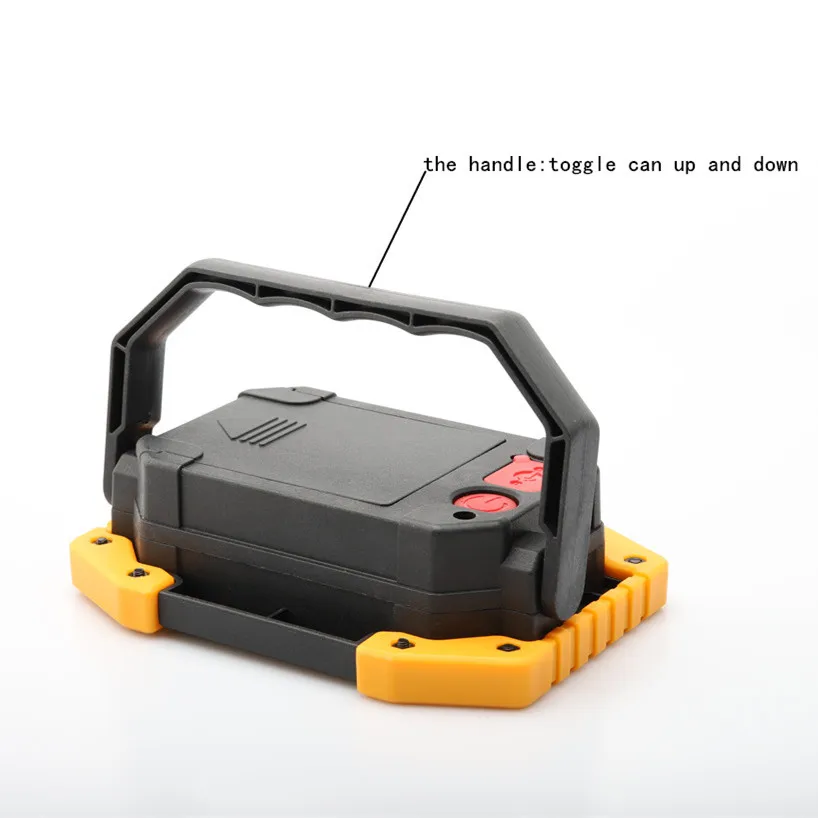 20W Переносная рабочая лампа COB LED, водонепроницаемая 3-режимная аварийная прожекторная фонарь, светодиодный фонарь, подзаряжаемый через USB-порт для флуд-освещения во время кемпинга.