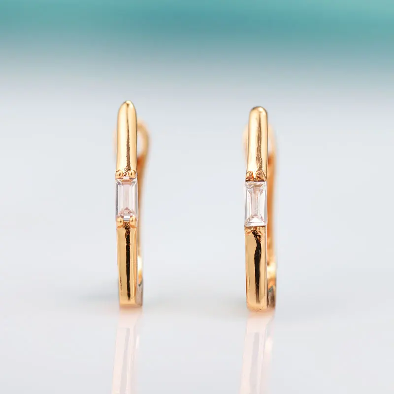 gold MAIKALE, трендовые геометрические серьги-гвоздики для женщин, прямоугольные кубические циркония, хорошее ювелирное изделие, серьги из розового золота, изысканное ювелирное изделие, подарок - Окраска металла: gold