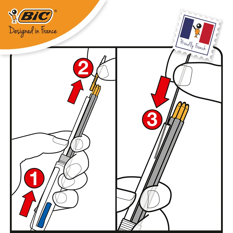Французская многофункциональная ручка BIC 3 + 1 шариковая 0 мм механический