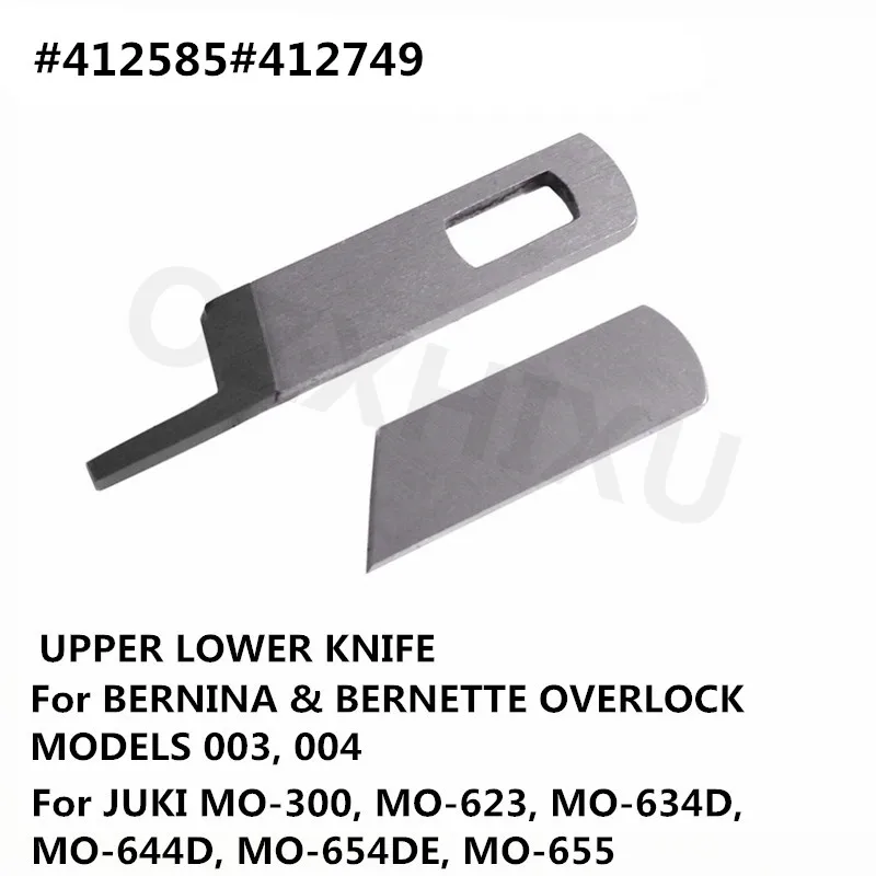Оверлочный нож для Brother 929D 1034D 1134D верхний и нижний нож XB0563001 X 77683001 AA7107-2 - Цвет: 412585 412749