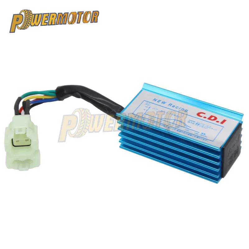 Синий 6 контактный гоночный AC CDI GY6 круглая контактная Коробка зажигания для 50cc 90cc