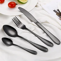 2018 black cutlery set 304 stainless steel dinnerware set knife western portable dinner tableware set drop ship