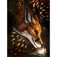 tapb abstract fox and flowers diy painting by numbers adults handpainted on canvas oil coloring by numbers home wall art decor