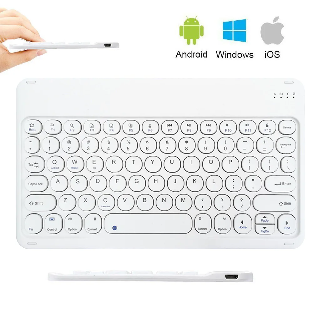 

Bluetooth-клавиатура с круглыми кнопками, USB-клавиатура, игровая клавиатура, эргономика для ПК, ноутбука, офиса
