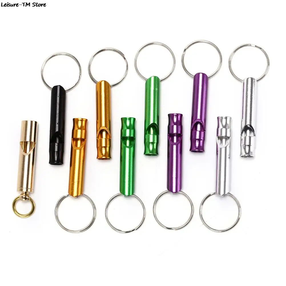 

10pcs aluminum alloy whistle key ring keychain outdoor survival camping Random Color