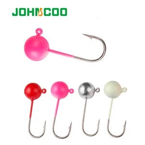 JOHNCOO 10 шт. UL рыболовный крючок, джиг-головка 1 г-7 г, крючок с бородкой, Мягкая приманка, светлая искусственная рыболовная головка крючка