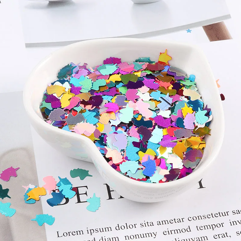 

10g/Lot 5*8mm Ultrathin Unicorn Shape Nails Sequins For Nail Art Decoration Body Art Painting Wedding Gift DIY Glitter Sequin