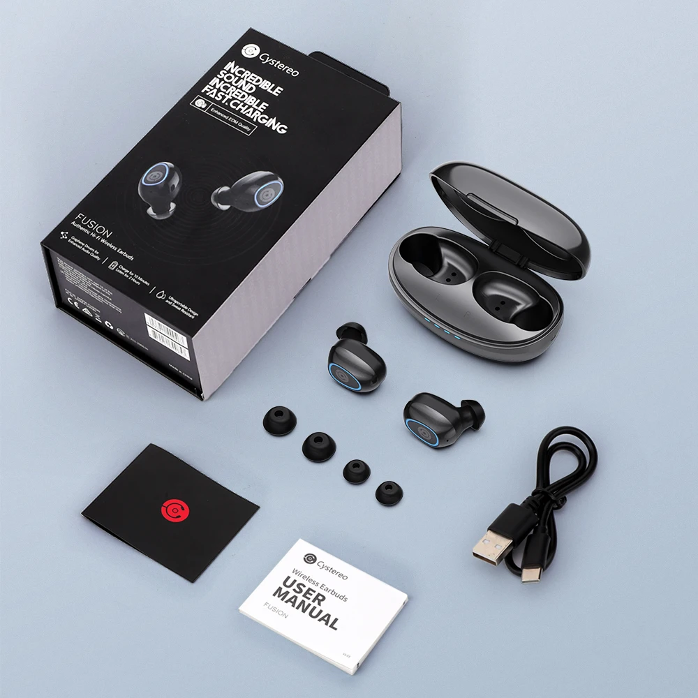 Беспроводные наушники Cystereo TWS Bluetooth 5 0 20 ч светодиодный дисплей шумоподавление