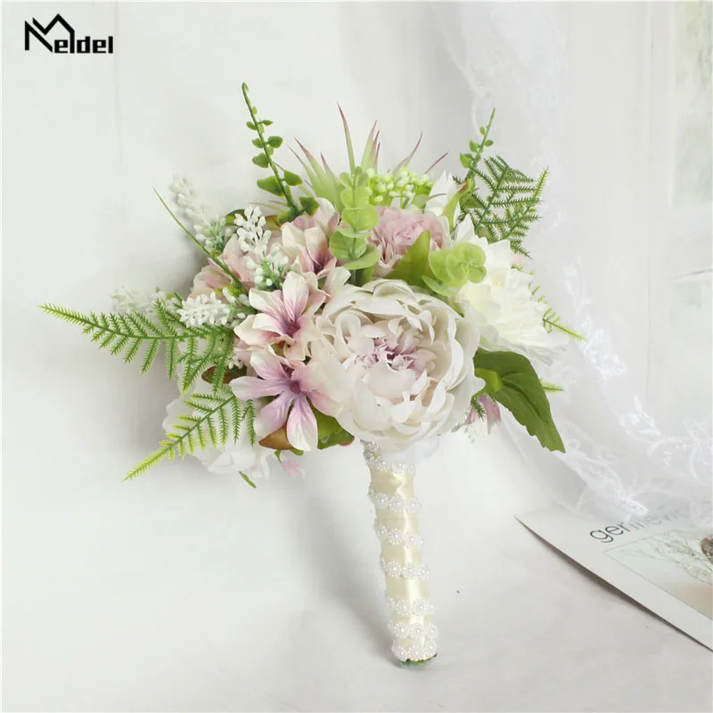 Искусственные розы Свадебный букет невесты Шелковый Dahlia s для подружек Свадебные