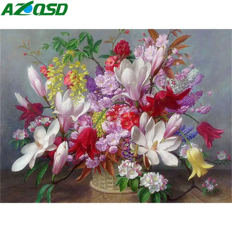 AZQSD Алмазная картина Цветочная мозаика алмазная вышивка полный дисплей ручная