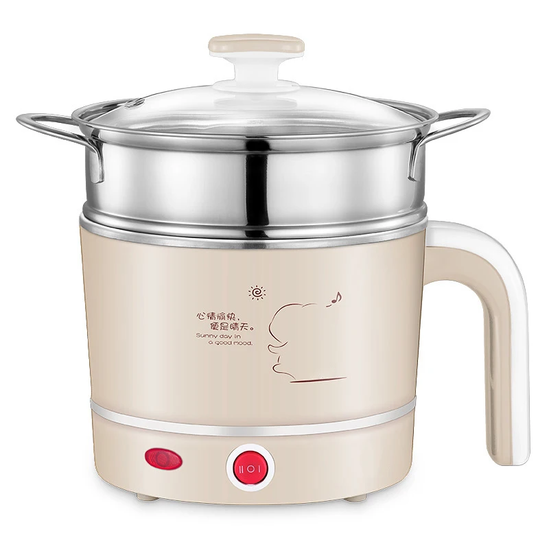 

Многофункциональная электрическая сковорода горшочки из нержавеющей стали для лапши рисоварка Пароварка яиц сковорода суповарка 1,2 л