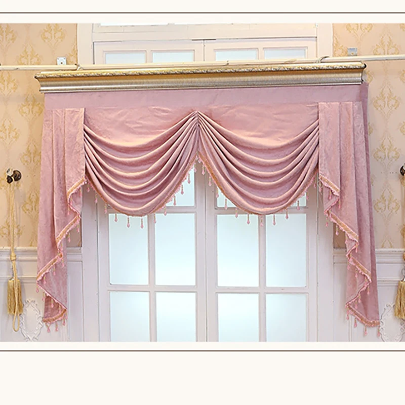

Pink Thick Chenille Embroidery Curtains for Living Room Elegant Round Flowers Embroidered Window Drapes for Bedroom HM715 *VT